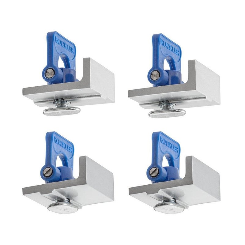 Rockler T Track Stop Kit (4 Pack) - T Track System Accessories w/ 2 Inline Stops  2 Short Stops - T Track Woodworking Stop Kit - Aluminum T Track Hold Down Clamps for Durability - 5/8  Tall Stops - Image 1